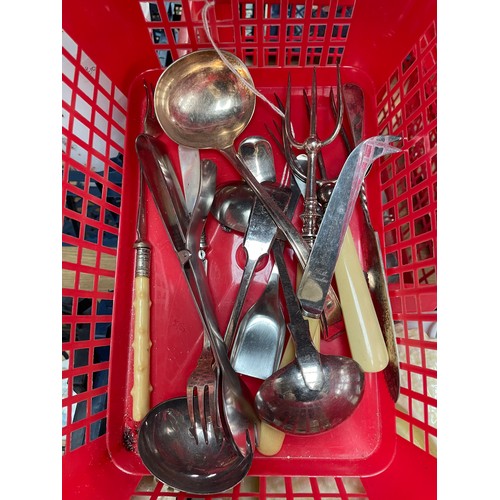 189 - Two Trays Of Various Flatware Items.