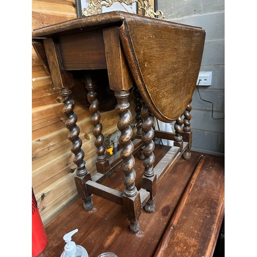 4 - Drop Leaf Table On Barley Twist Legs, Measuring 28