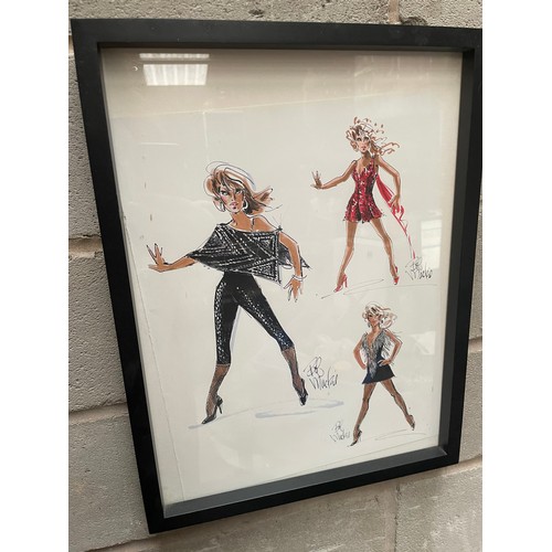 406 - Framed Costume Sketches For Tina Turner By Bob Mackie 17