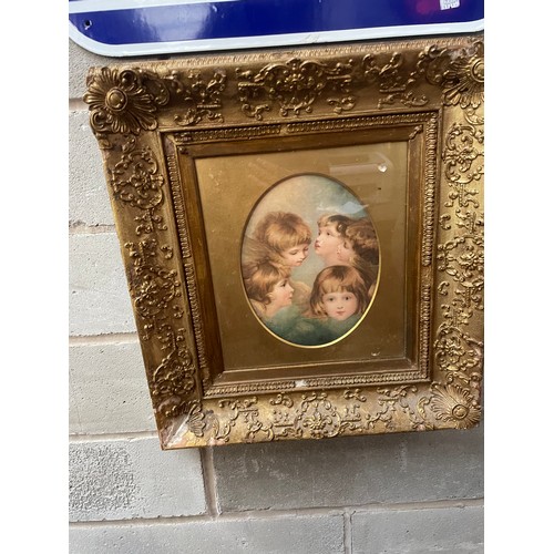 409 - Antique Gilt Framed Cherub Picture 19