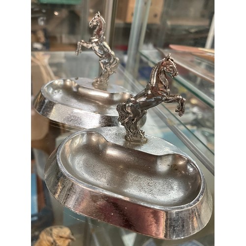 387 - Chrome Pin Trays, Horse Related.