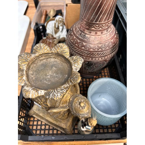 474 - Mixed Lot Including Oriental Figure, Elephant Candle Holder Etc.