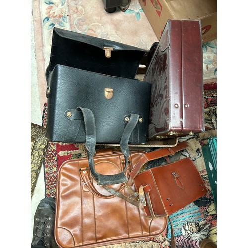 552 - Box To Include Various Vintage Bags And Briefcases.