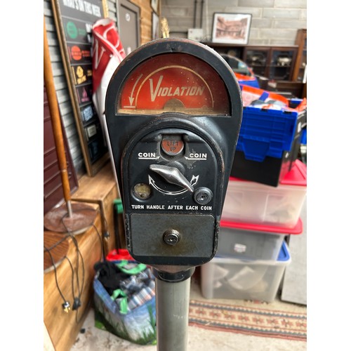 554 - Vintage Rhodes Parking Meter On Plastic Stand.