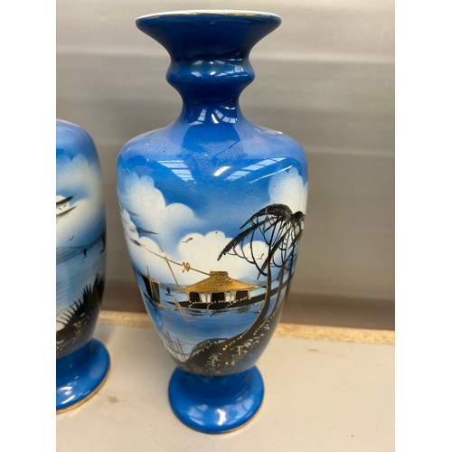 575 - Pair Of Oriental Themed Vases Standing 13