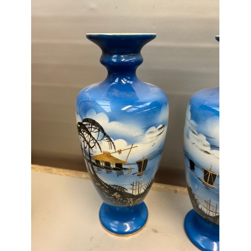 575 - Pair Of Oriental Themed Vases Standing 13