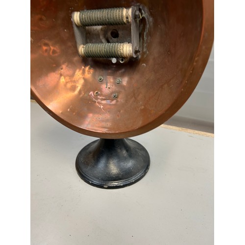 583 - Copper Lamp On Cast Iron Base Standing 18