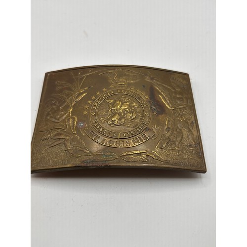 33 - Vintage Brass St Louis Belt Buckle By American Express Co, 4