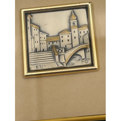 66 - Lovely Little Framed Silver Image Of Old Town.
Frame Size 5