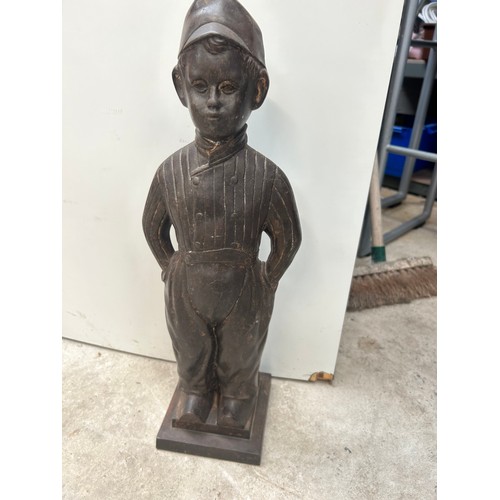 158 - Cast Iron Boy Standing 22 Inch