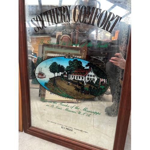 169 - Southern Comfort Pub Mirror 34 x 24 Inches and One Modern Picture