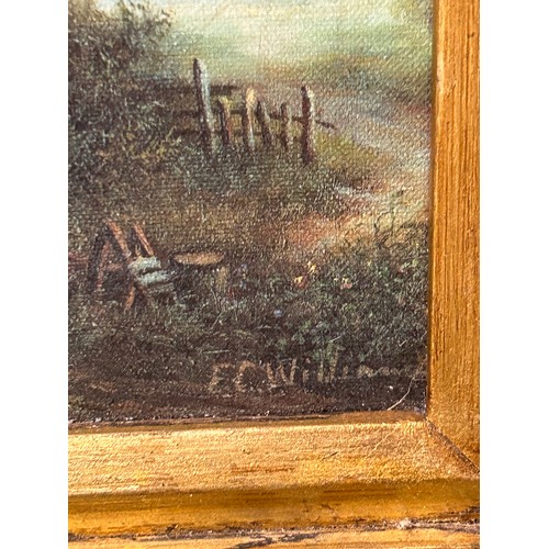 331 - Oil On Canvas Signed E.C.Williams? In Elaborate Gilt Frame 20