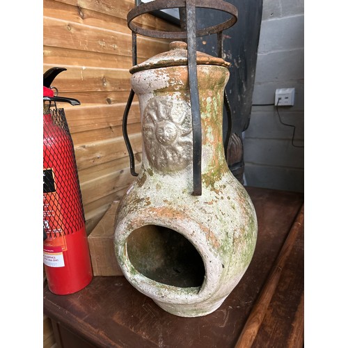 15 - Terracotta Chimenea With Pot Stand , Standing 24