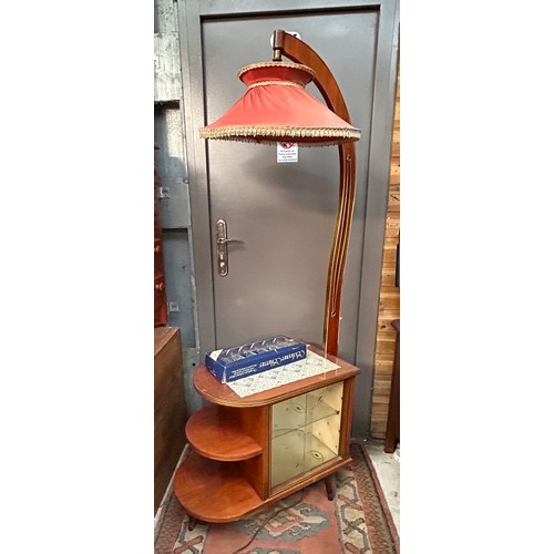 16 - Very Kitch Mid Century Drinks Cabinet With Lamp, Standing At 70