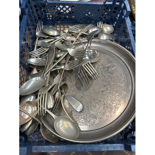 199 - Tray Full Of Vintage Flatware