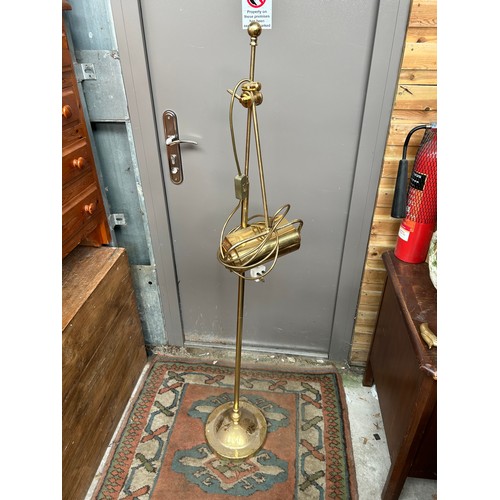 134 - Brass Floor Standing Angle Poise Lamp.