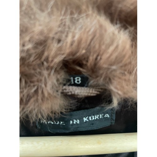 608 - Ladies Coney Skin Fur Coat Size 18.