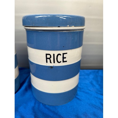 Two T G Green Cornishware Pots Blue and White. The Earlier of Two ...