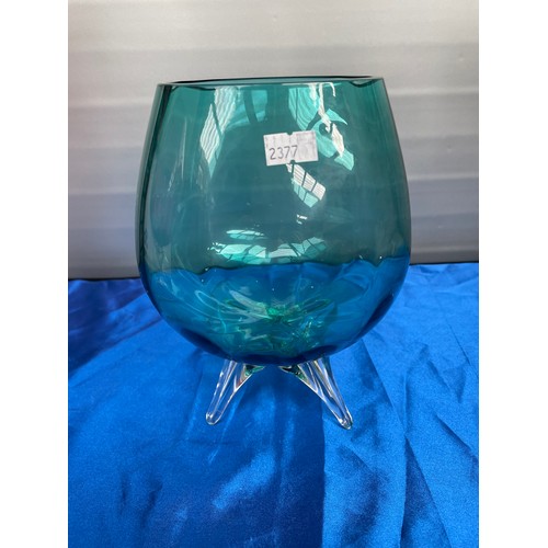 643 - Blue Glass Vase 8.5