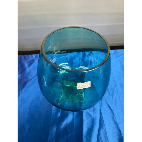 643 - Blue Glass Vase 8.5