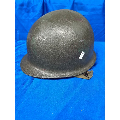 34 - WW2 US Helmet With Strap, Strap Buckle AF