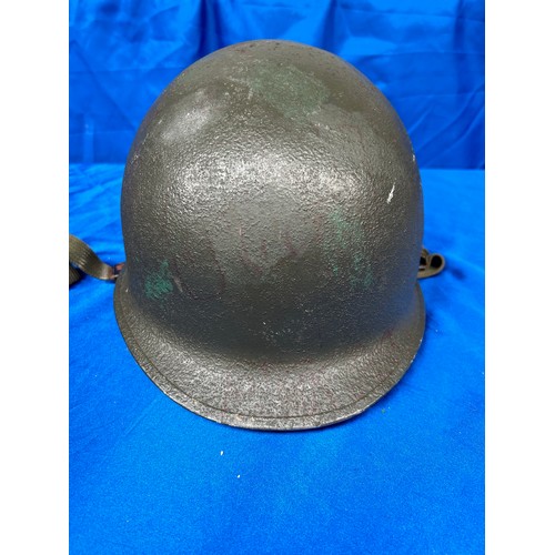 34 - WW2 US Helmet With Strap, Strap Buckle AF