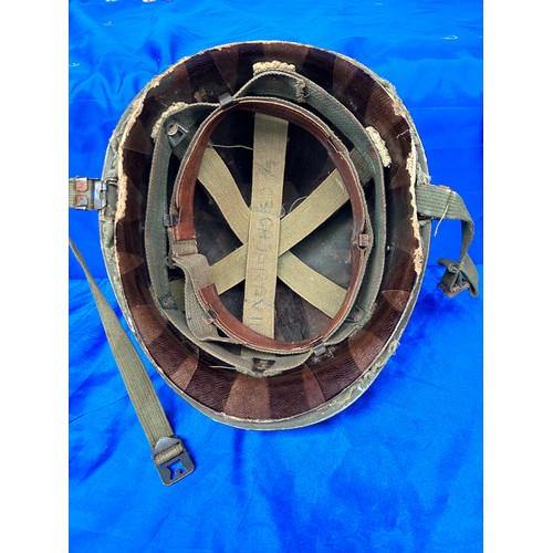 34 - WW2 US Helmet With Strap, Strap Buckle AF