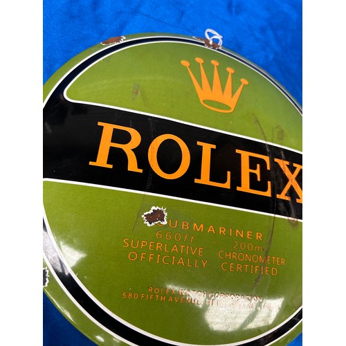 43 - Enamel Rolex Submariner Sign 1ft Diameter