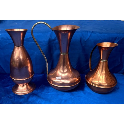 78 - Three Copper Pieces Tallest 11”