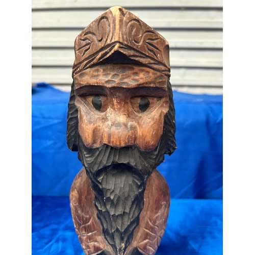 79 - Well Carved Wooden Figure Standing 1ft