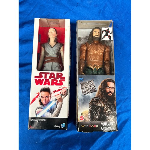 99 - Two Boxed Hasbro Figures, Rey Star Wars and DC Aquaman