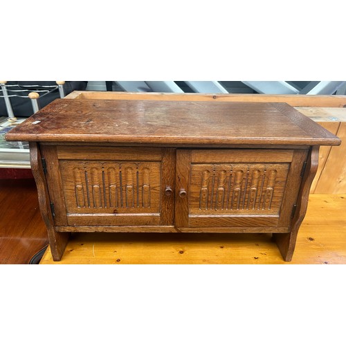 3 - Small Two Door Oak Cabinet 31 x 16 x 13”