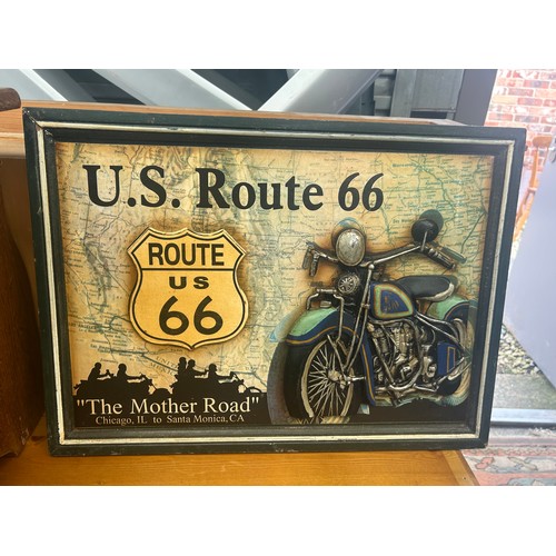 101 - US Route 66 Man Cave Wooden Sign 21 x 16”