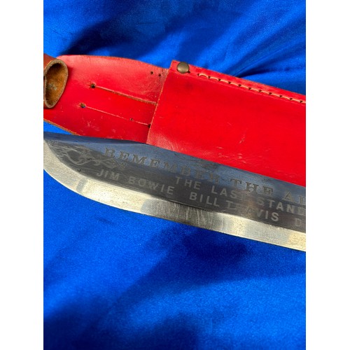 116 - Remember The Alamo 1836 Bowie Knife With Sheath