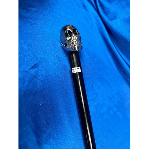 117 - Walking Cane With Skull Headed Top