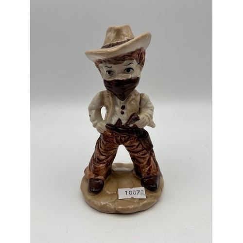 666 - Kitch Little Ceramic Figure of Cowboy , Mid Century Style.