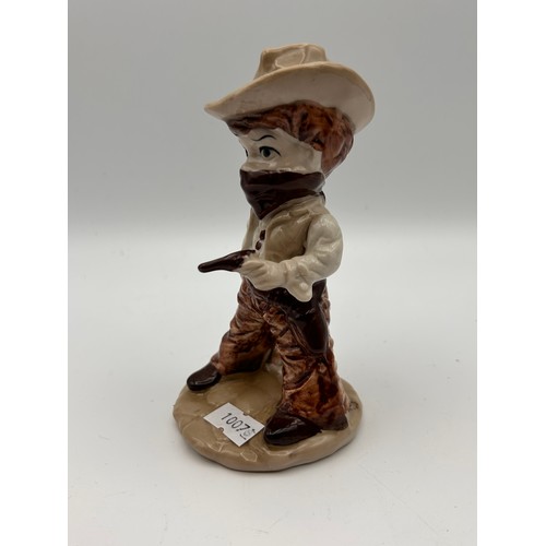 666 - Kitch Little Ceramic Figure of Cowboy , Mid Century Style.