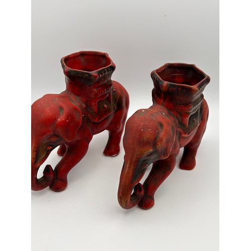 675 - Pair Of Vintage Ceramic Elephant Vases, Standing 6