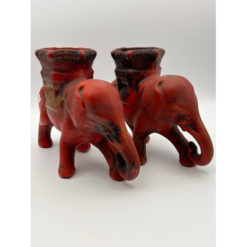 675 - Pair Of Vintage Ceramic Elephant Vases, Standing 6