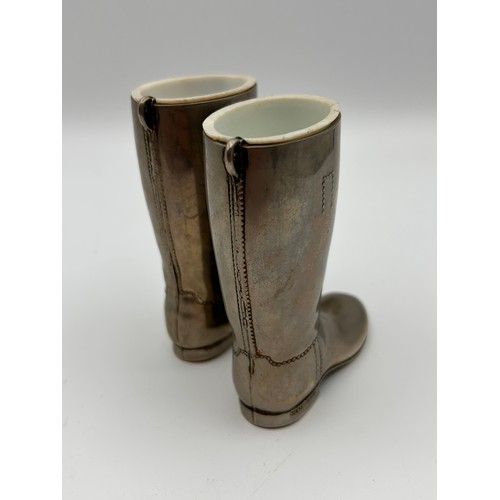 687 - Pair Of Metal Shot Glasses In The Shape Of Boots, Approx 3.5