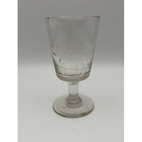 689 - Georgian Hand Blown Glass With Etching Related To Sheffield, Standing 5