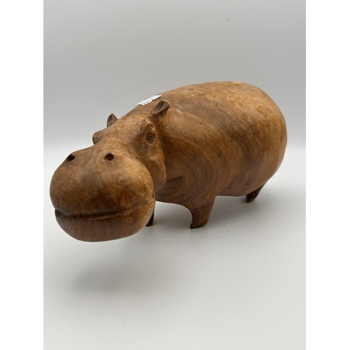 698 - Carved Study Of A Hippo , Approx 11