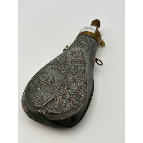 706 - Antique French Gunpowder Flask .