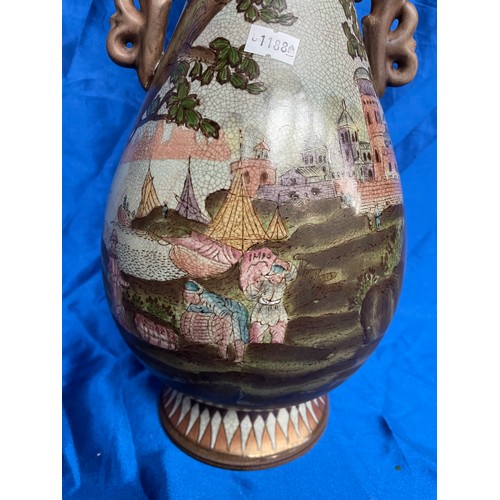 557 - Large Oriental Themed Vase Standing 16”.