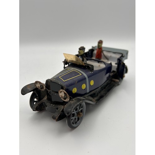 712 - Vintage Tin Plate Car, 7