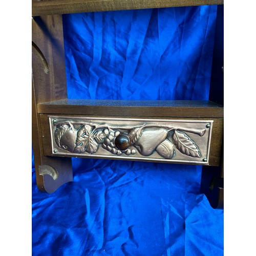 Beautiful Wooden and Copper Plate Rack With Draw 24 x 14.5”