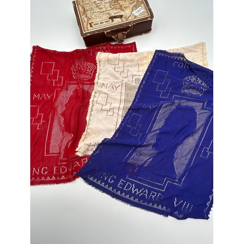 742 - Charming Set Of Three Handkerchiefs To Commemorate King Edward.