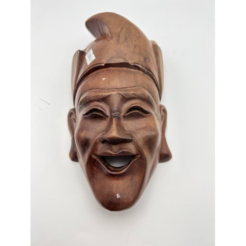 735 - Hardwood Carved Mask , Approx 10