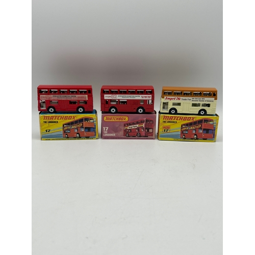 28 - Three Boxed Matchbox Diecast Buses