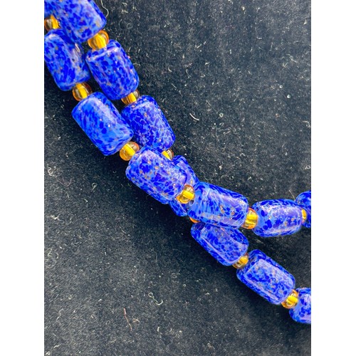 61 - Lapis Beads With Barrell Clasp.